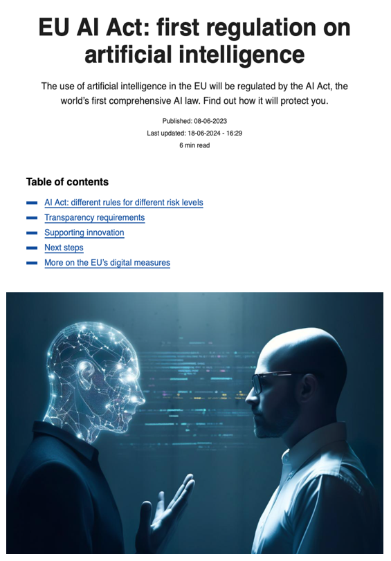 EU AI Act - First regulation on artificial intelligence